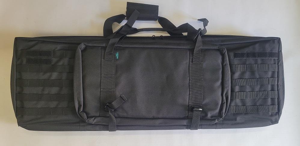 Geweertas Zwart Molle ( Tactical ) Gevoerd / Binnenkant ; 90cm x 26cm x 6,5cm / Met Schouderband-3698-a